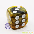 16mm Gemini Pipped D6 Dice Round Corner Two Tone 6 Sided Dice MTG Dice for Board Game RPG DND Yahtzee or Math Learning